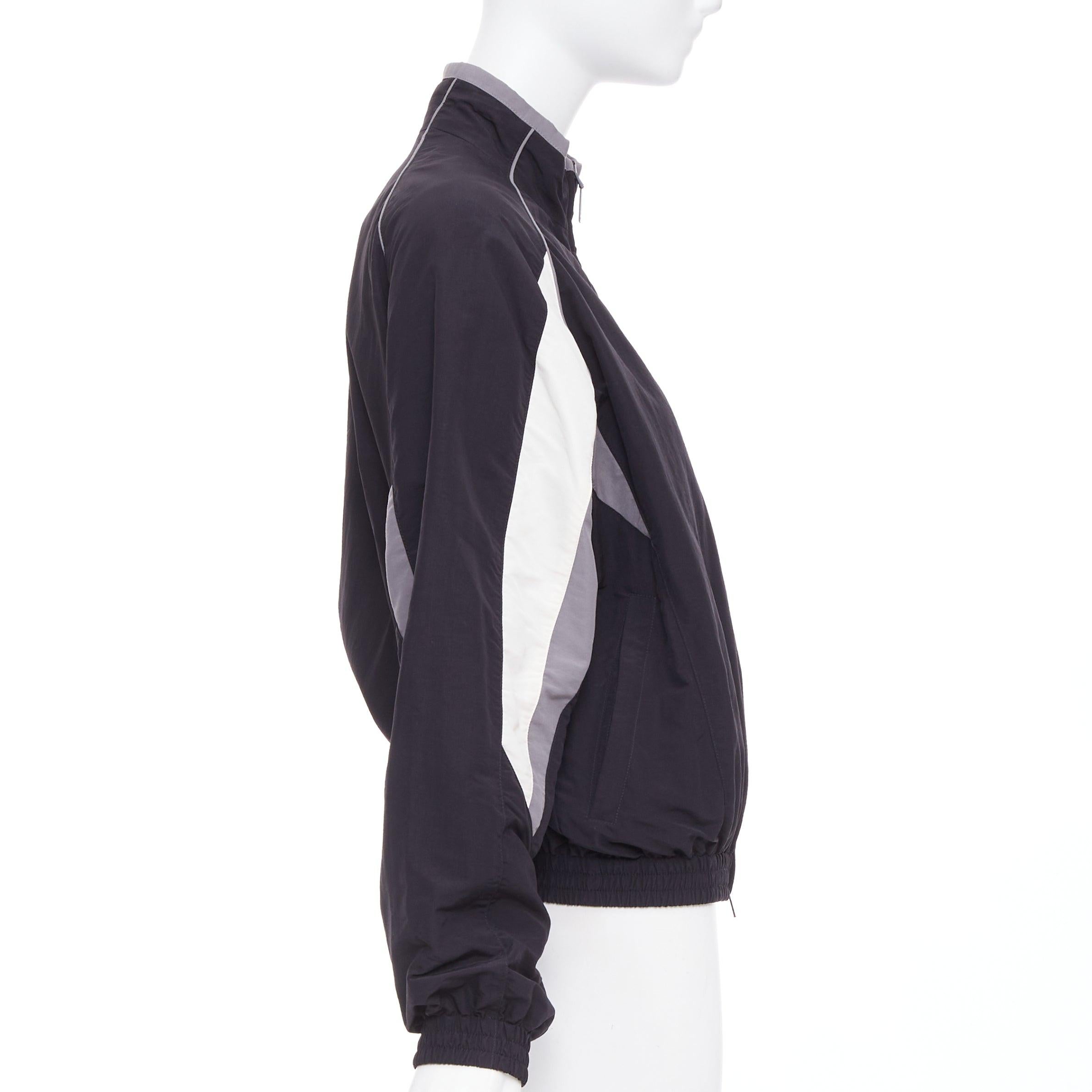 BALENCIAGA 2023 3B black grey white sports oversized track jacket S.S. White Pour femmes en vente