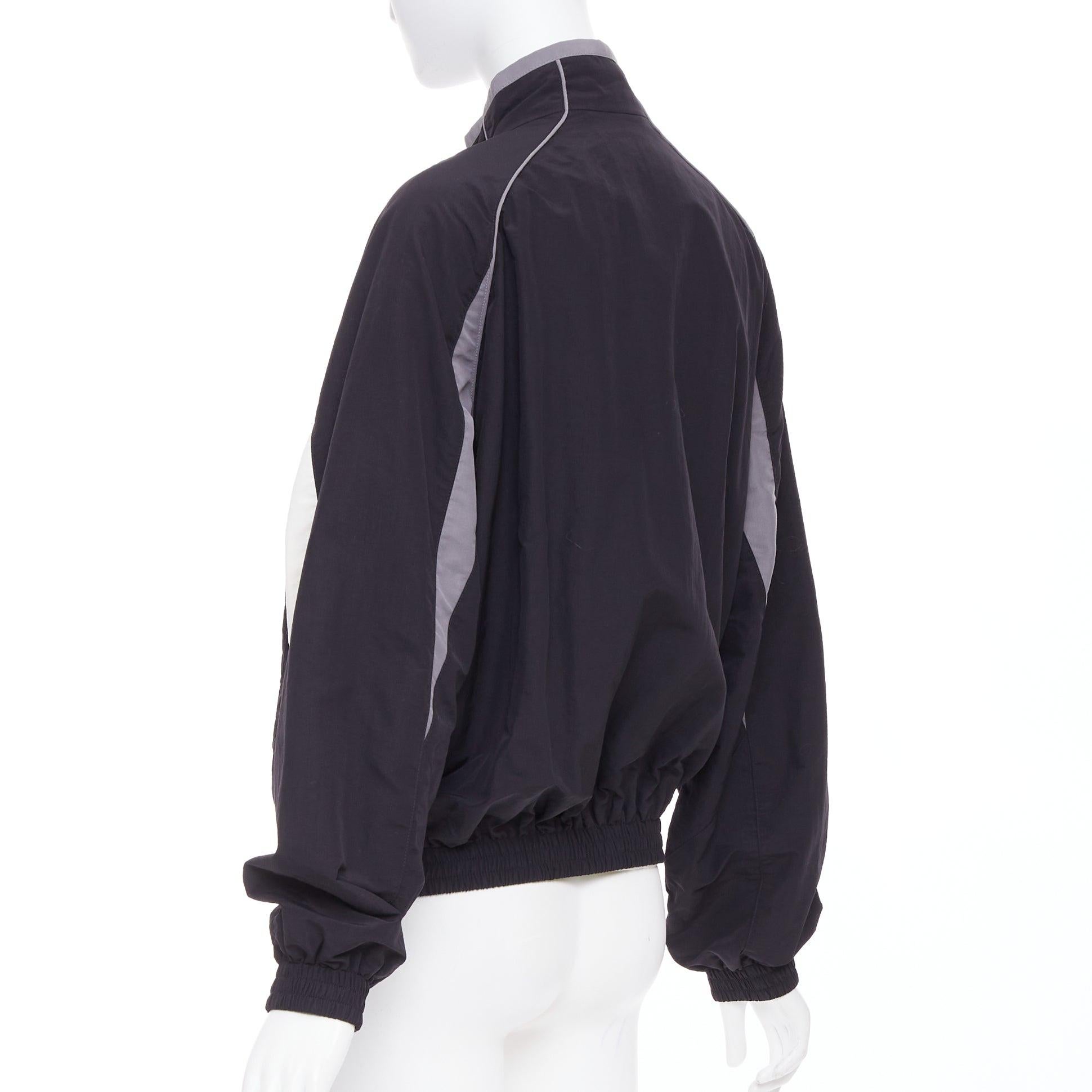 BALENCIAGA 2023 3B black grey white sports oversized track jacket S.S. White en vente 2