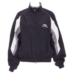 BALENCIAGA 2023 3B chaqueta deportiva oversize negro gris blanco S