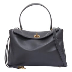 BALENCIAGA 2024 Rodeo Small schwarzes Glattleder kleine Umhängetasche