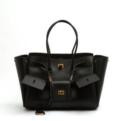 Balenciaga 2025 Sac Cuir Bel Air Medium Black Leather Hand Bag Carry all New
