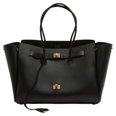 Balenciaga 2025 Sac Cuir Bel Air Medium Black Leather Hand Bag Carry all New