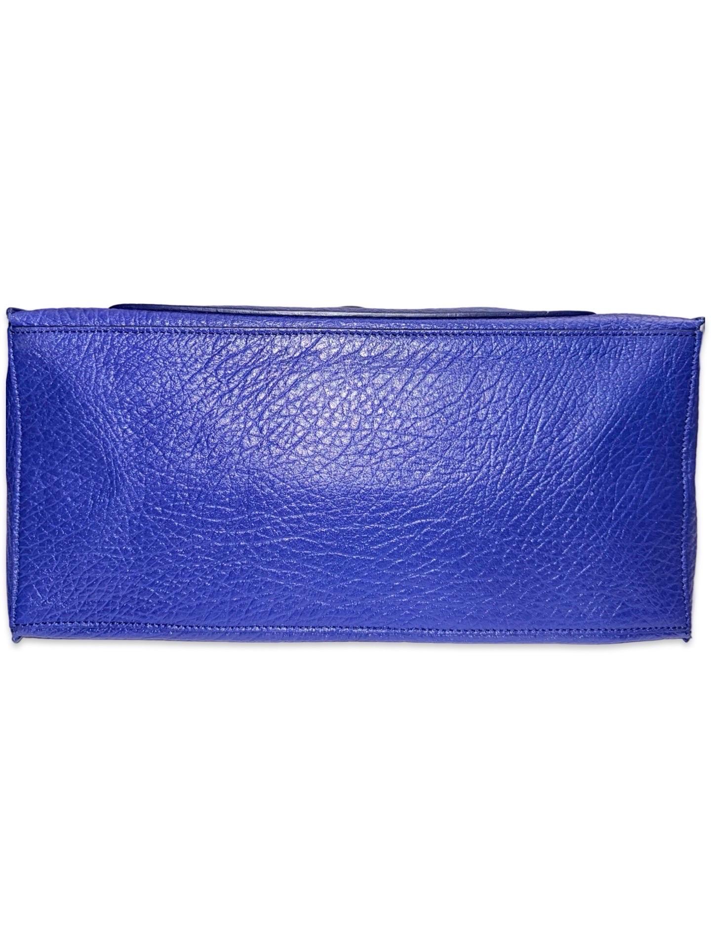 Balenciaga 33cm blue leather structure handle bag For Sale 5