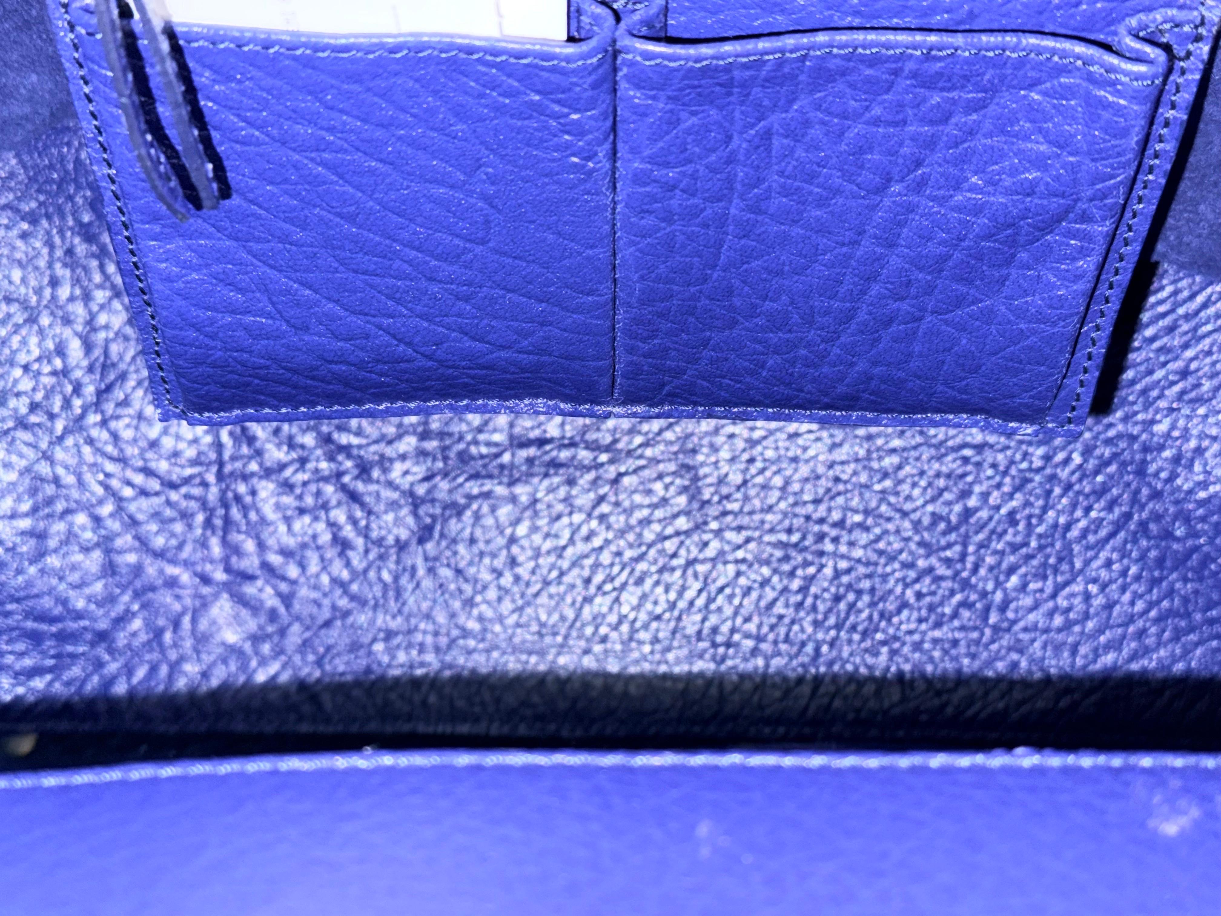 Balenciaga 33cm blue leather structure handle bag For Sale 7