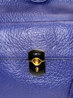 Balenciaga 33cm blue leather structure handle bag
