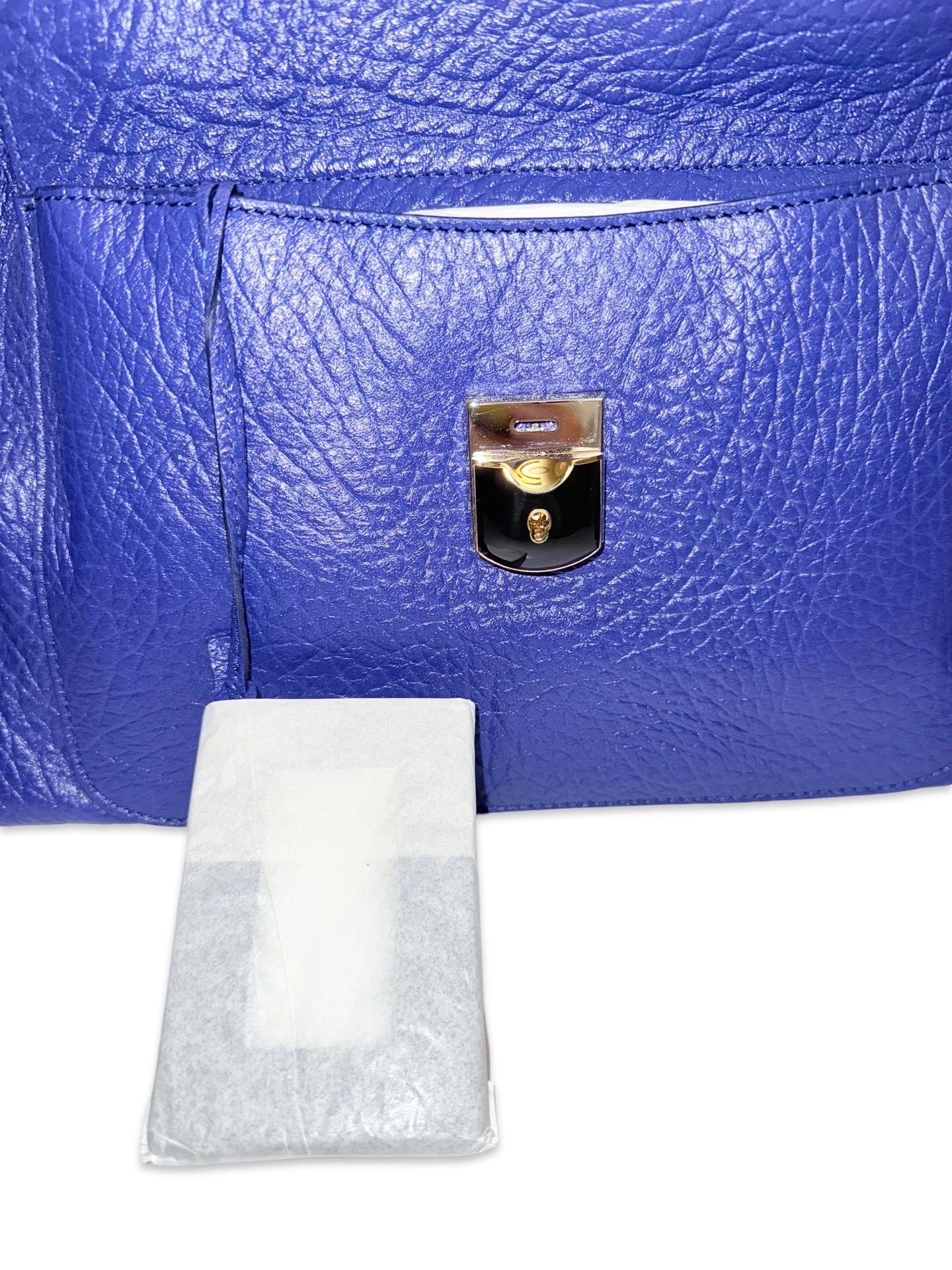 Balenciaga 33cm blue leather structure handle bag For Sale 4