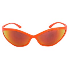 Balenciaga 90s Oval Sunglasses in Orange Nylon