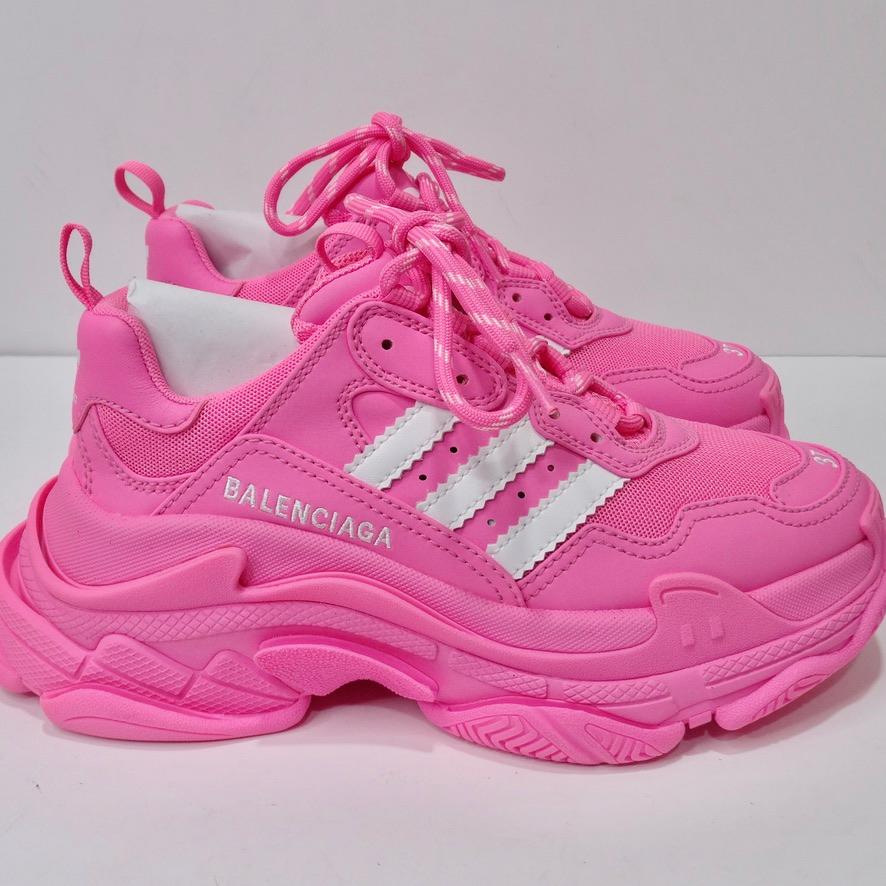 Balenciaga Adidas Tripple S Sneaker Neon Pink For Sale 1
