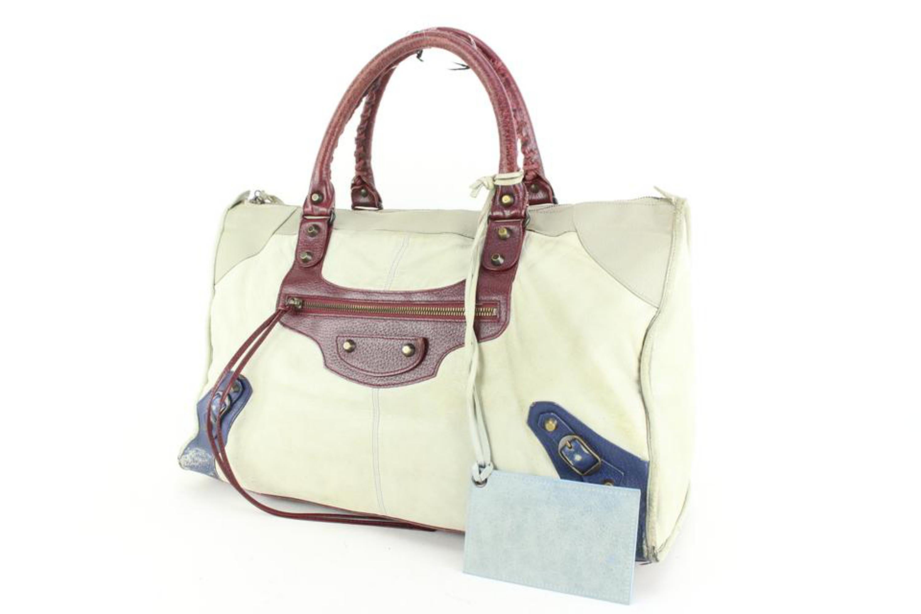 Balenciaga Agneau Boarskin Leather TriColor Classic Hardware Work City Bag 88ba5 5