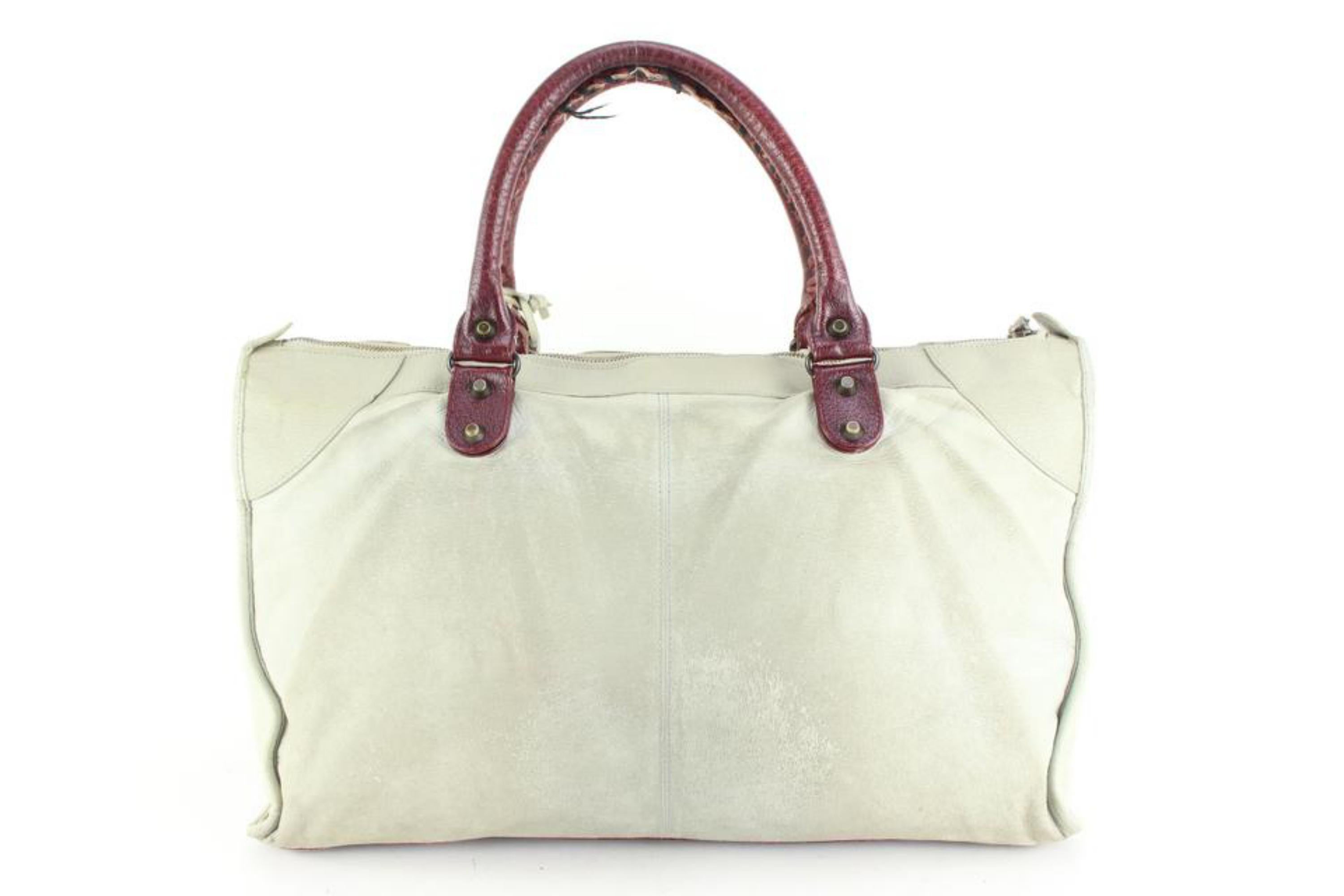 Balenciaga Agneau Boarskin Leather TriColor Classic Hardware Work City Bag 88ba5 For Sale 1