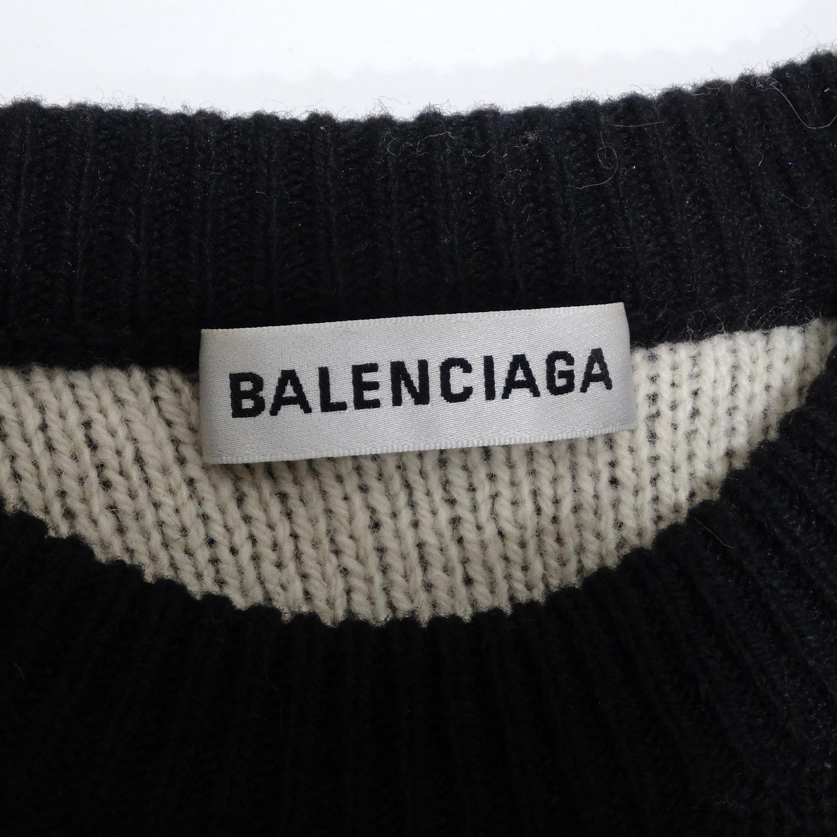 Balenciaga Allover Logo Wool Sweater For Sale 3