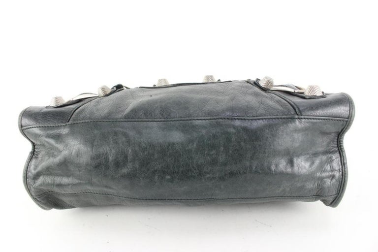 Balenciaga Anthracite Lambskin Leather Giant 21 Silver City Bag 99ba52s For  Sale at 1stDibs