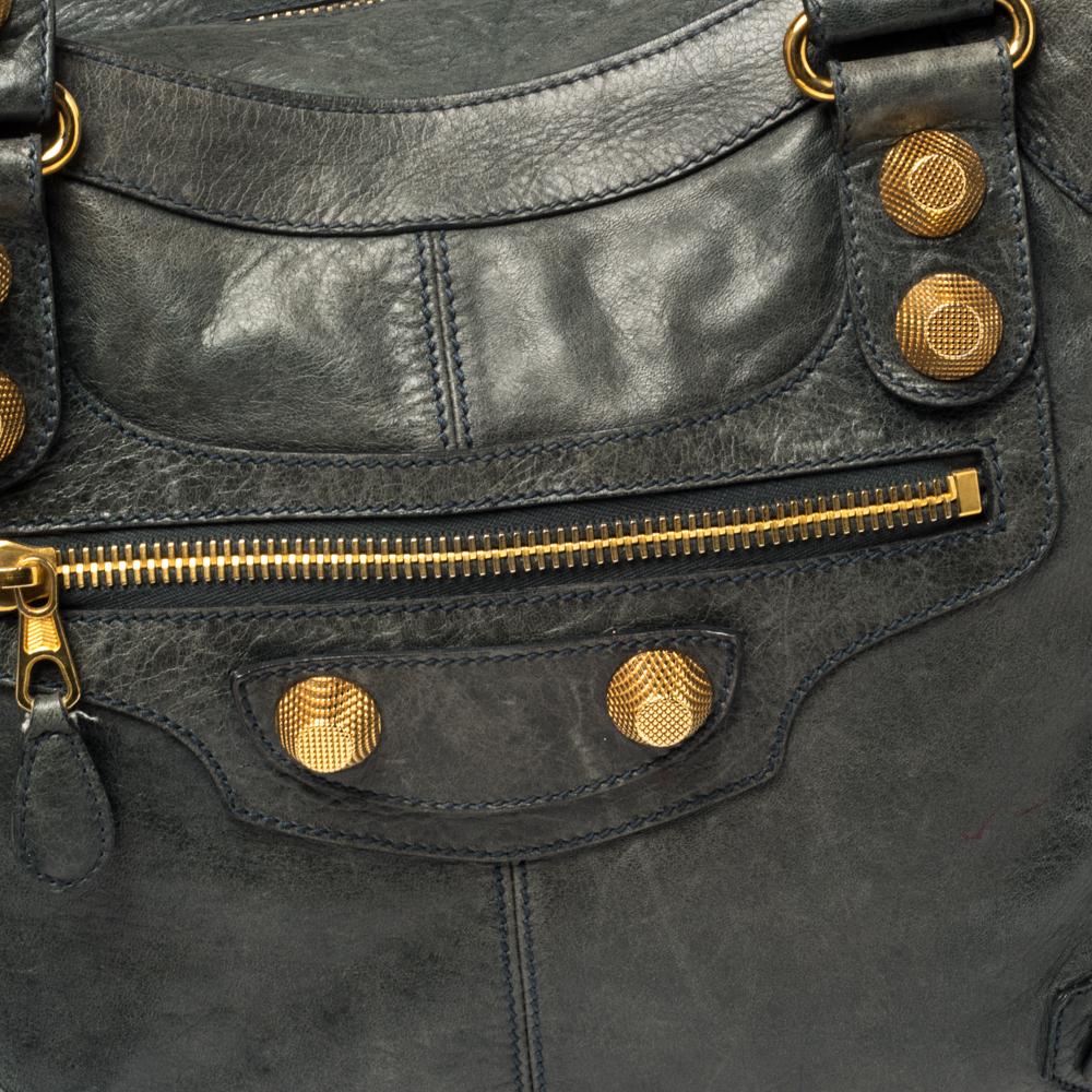 Balenciaga Anthracite Leather GGH Brief Bag 4