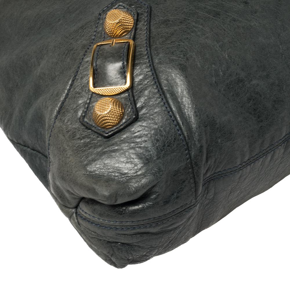 Black Balenciaga Anthracite Leather GGH Brief Bag