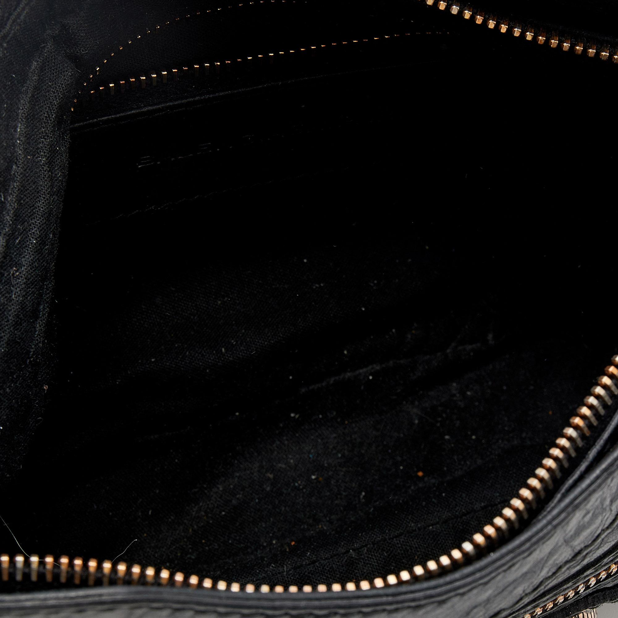Black Balenciaga Anthracite Leather Motocross Classic Hip Crossbody Bag