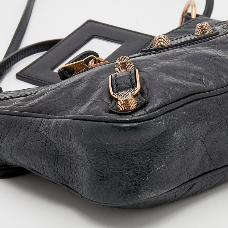 Balenciaga Anthracite Leather Motocross Classic Hip Crossbody Bag For Sale at 1stDibs