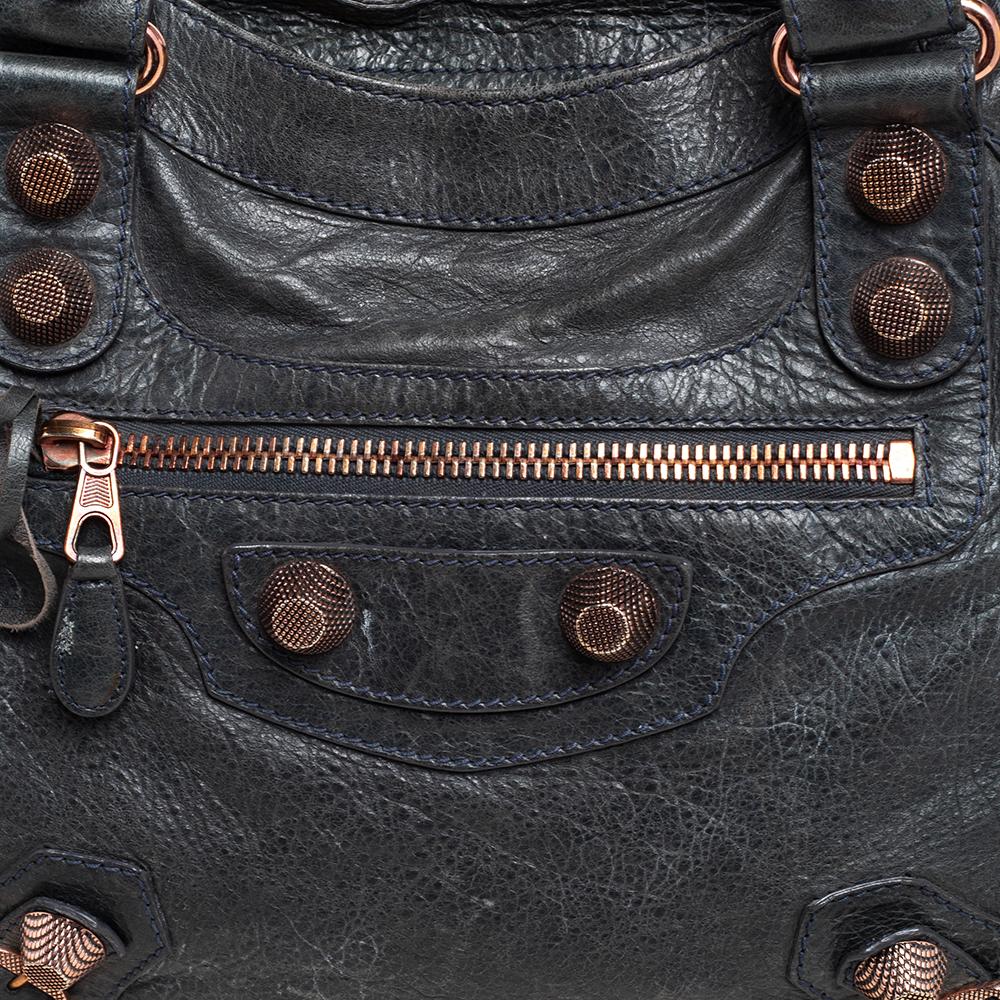 Balenciaga Anthracite Leather RGH Velo Tote In Fair Condition In Dubai, Al Qouz 2