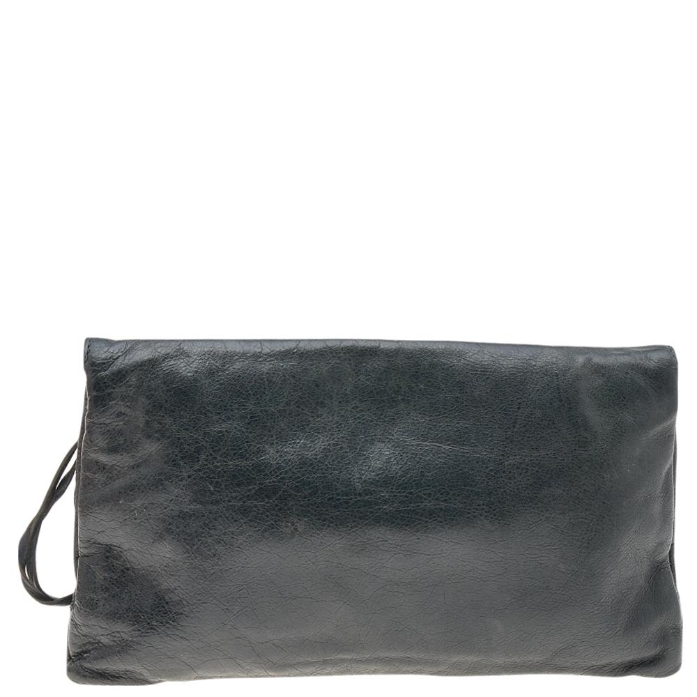 Balenciaga Anthracite Leather RSH Envelope Clutch 1