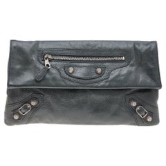 Balenciaga Anthrazit Leder RSH Umschlag Clutch