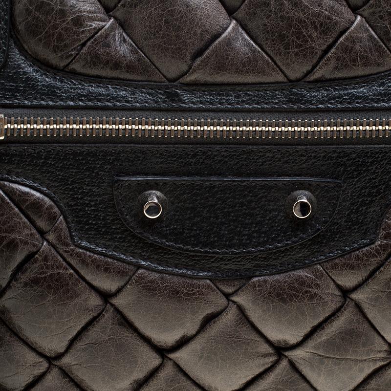 Balenciaga Anthracite Quilted Chevre Leather Satchel 4