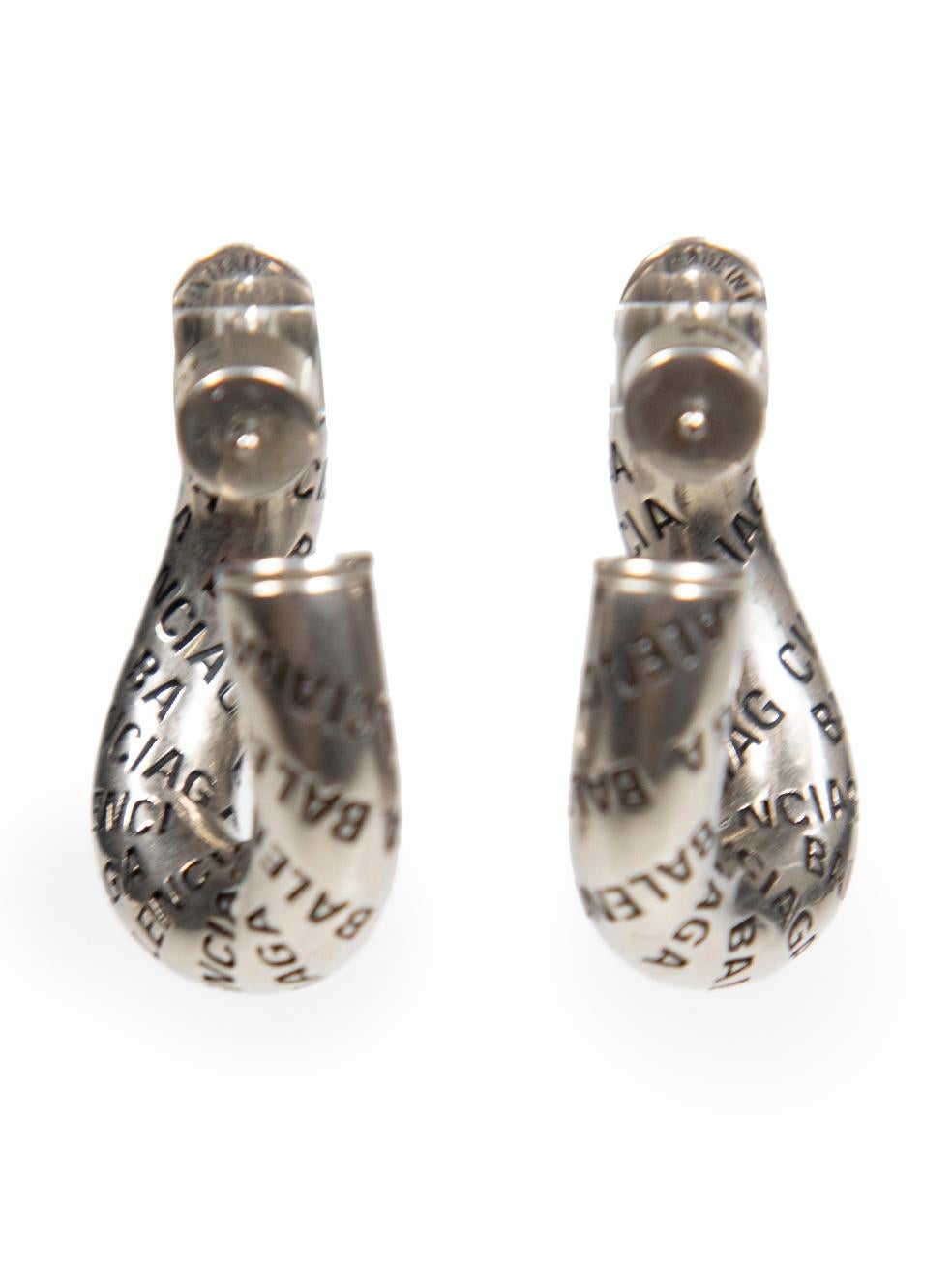 Balenciaga Antike Silberschleifen-Logo-Ohrringe mit Schleife im Zustand „Hervorragend“ im Angebot in London, GB