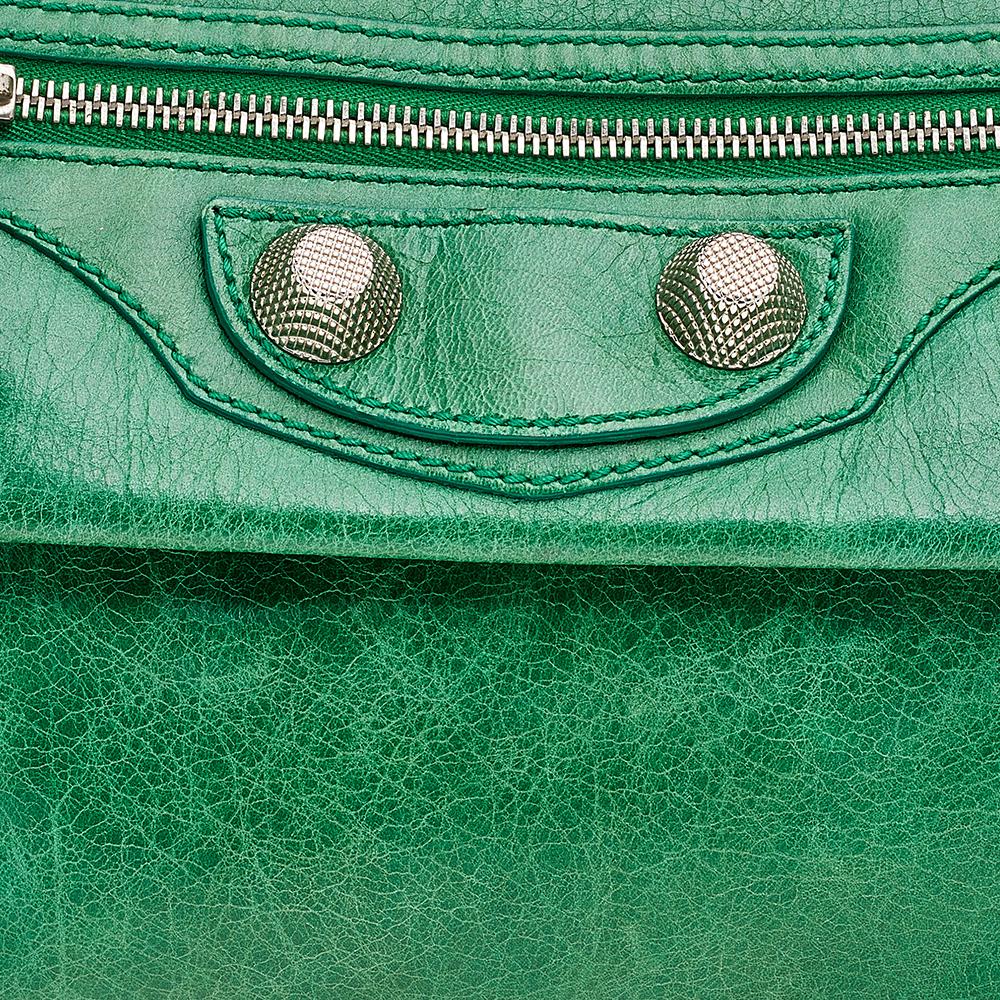 Balenciaga Apple Green Leather Giant 21 Envelope Clutch 4
