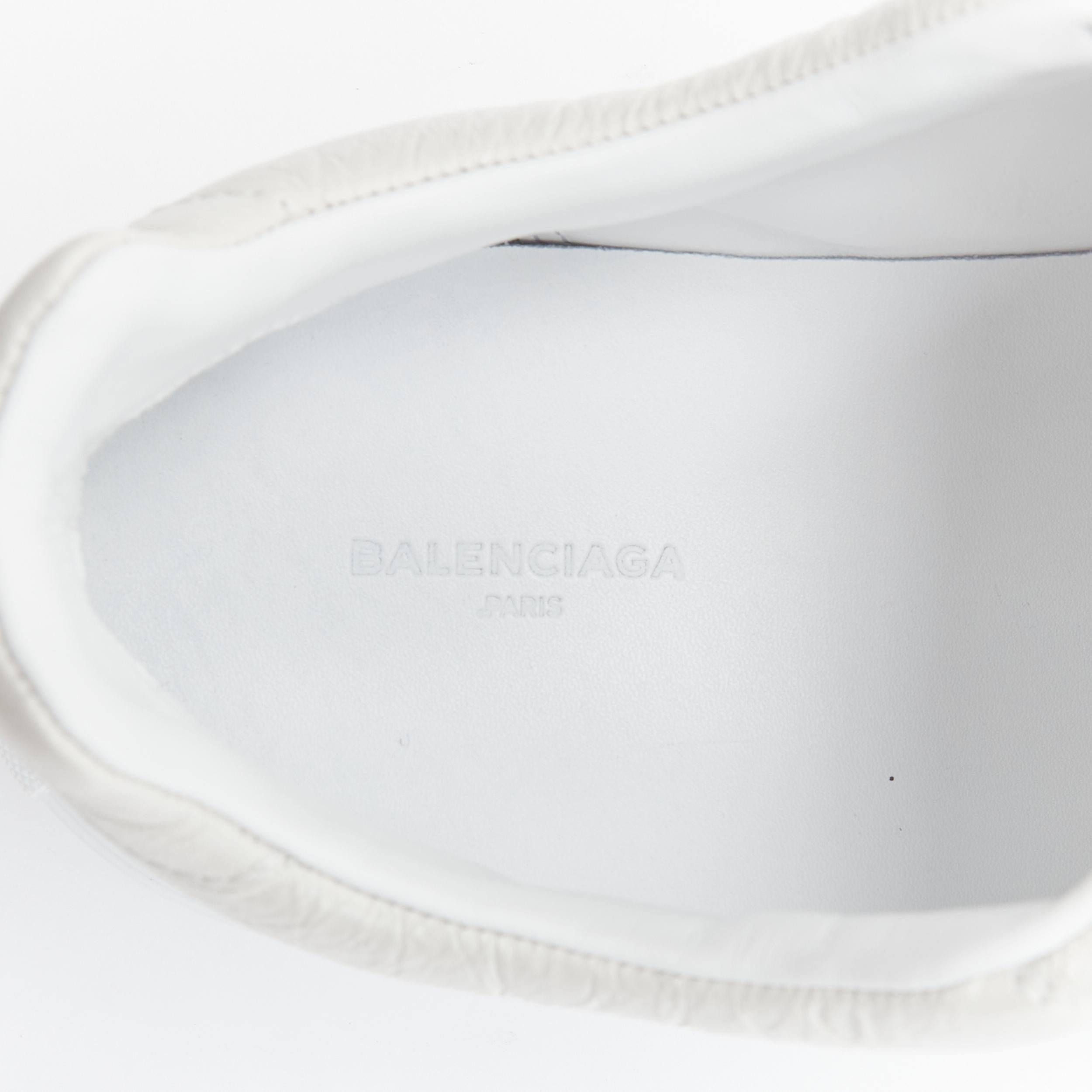BALENCIAGA Arena Blanc off white crinkle leather low top sneaker EU44 1