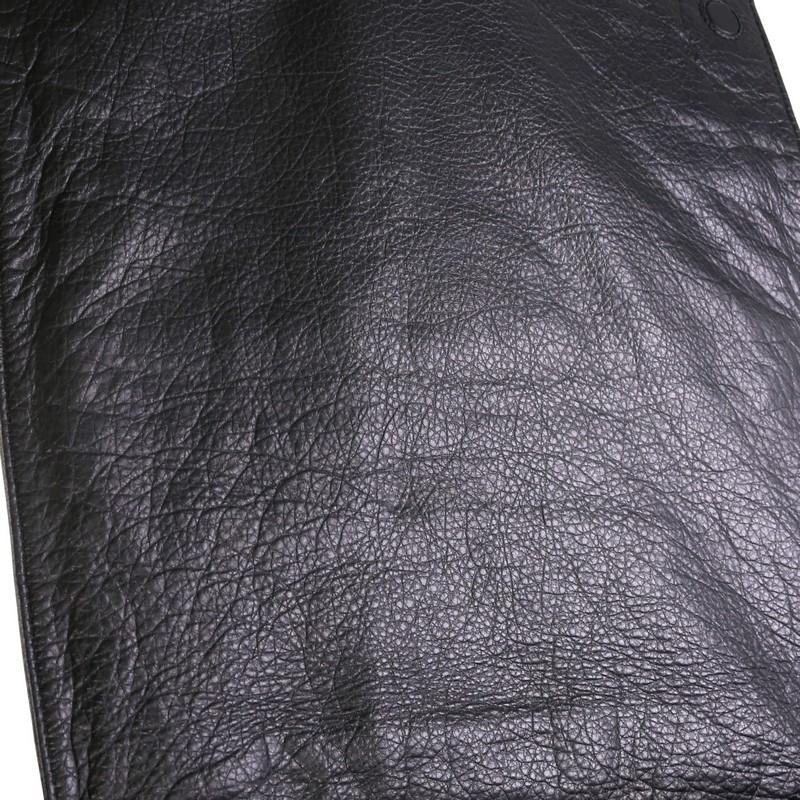 Black Balenciaga Arena Foldover Classic Studs Messenger Bag Leather