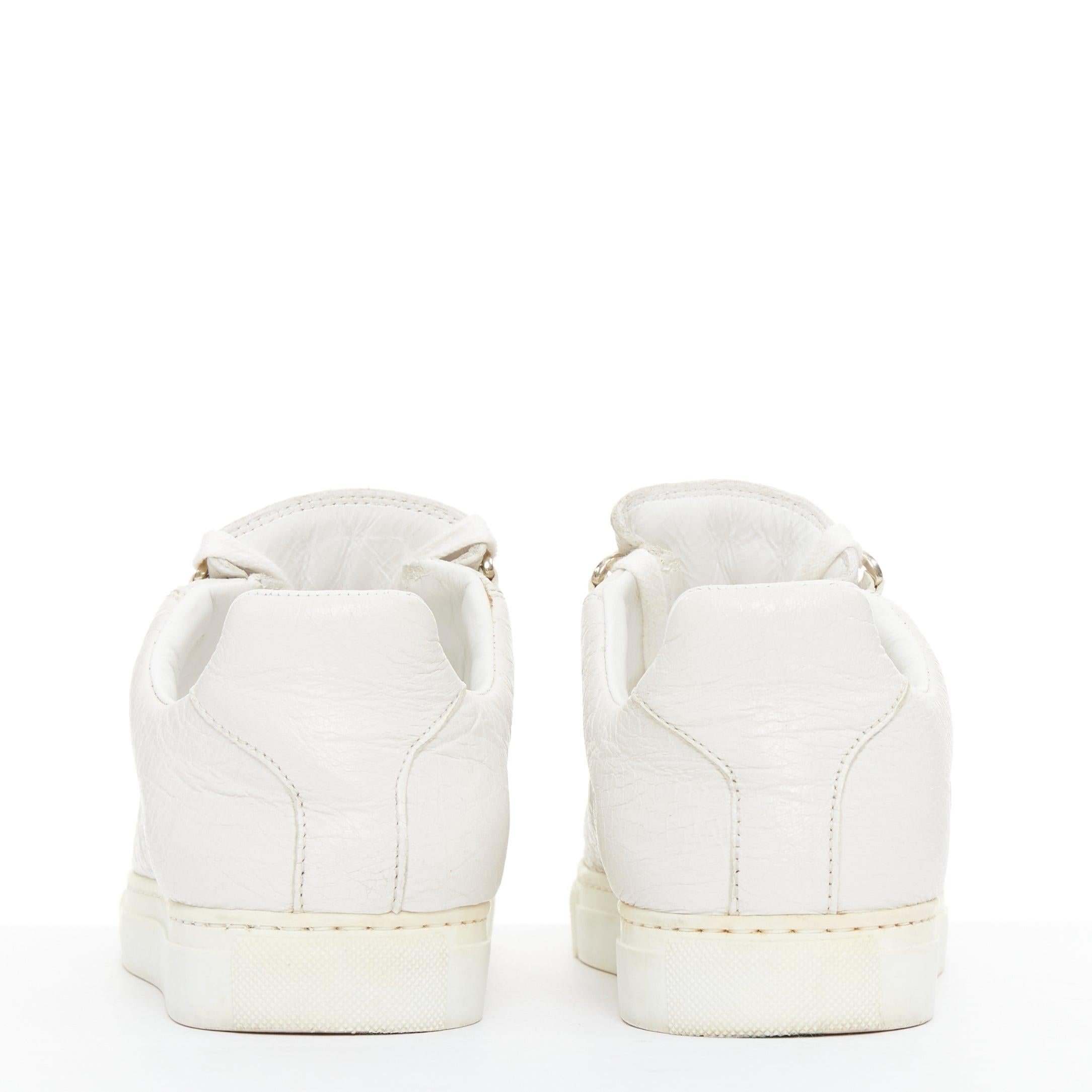 BALENCIAGA Arena baskets à lacets en cuir grainé écru EU35 Bon état - En vente à Hong Kong, NT
