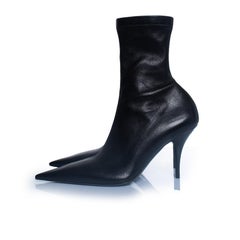 Balenciaga, Avenue bootie in black stretch leather