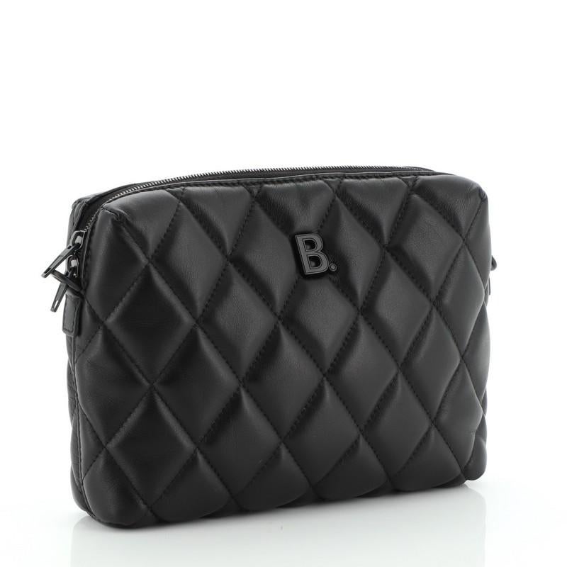 Balenciaga B. Camera Bag Quilted Leather