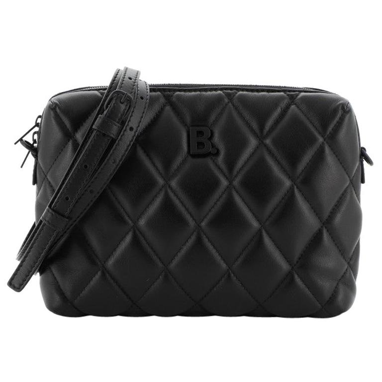 Balenciaga B. Camera Bag Quilted Leather