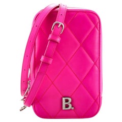 Balenciaga B. Dot Phone Holder Quilted Leather