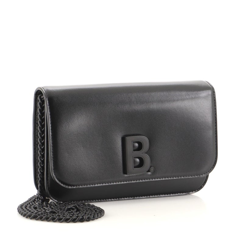 Balenciaga B Dot Wallet on Chain Leather at 1stDibs