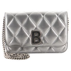 Balenciaga B Dot Wallet on Chain Quilted Leather