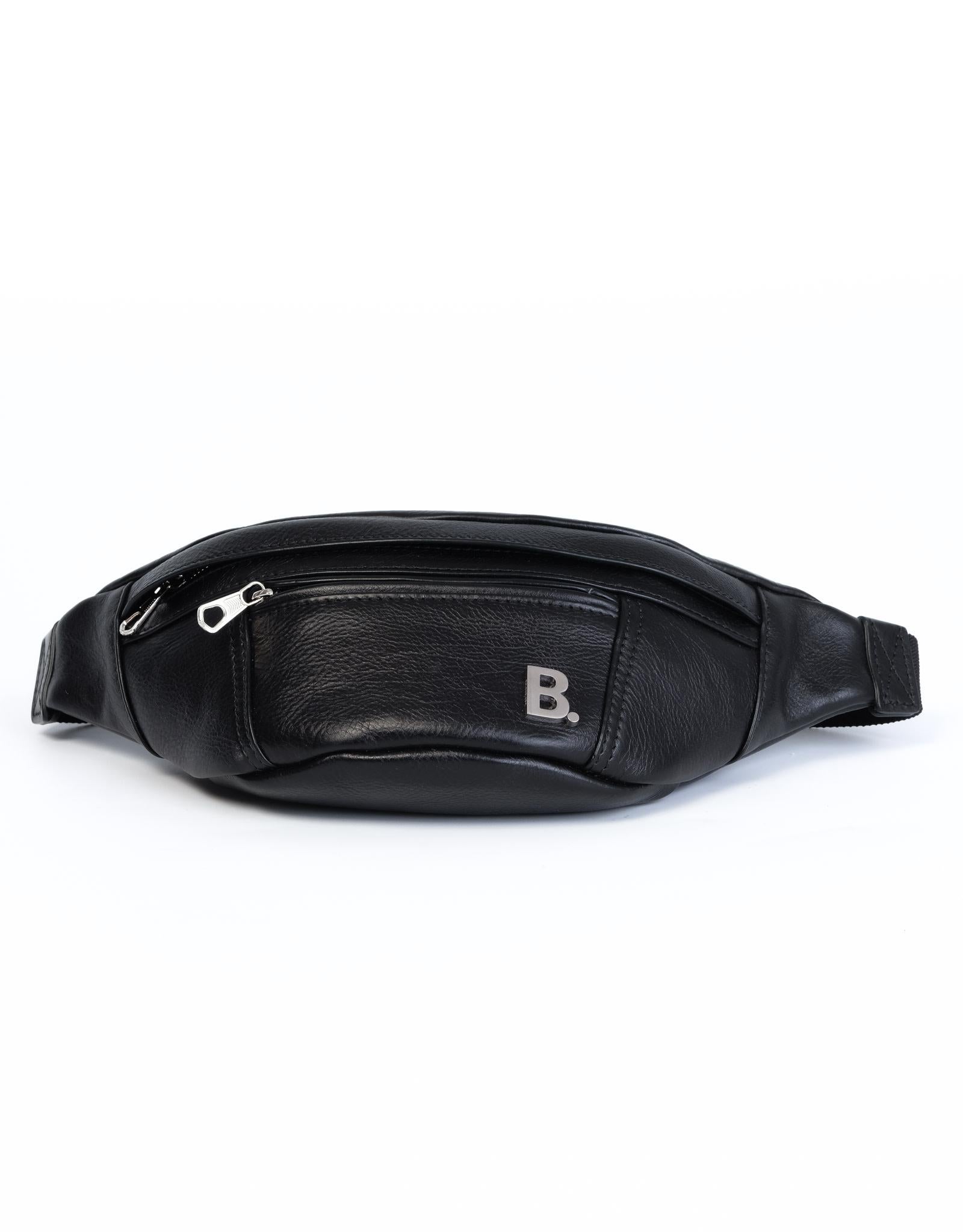 Noir Balenciaga B Logo Plaque Bag Black en vente