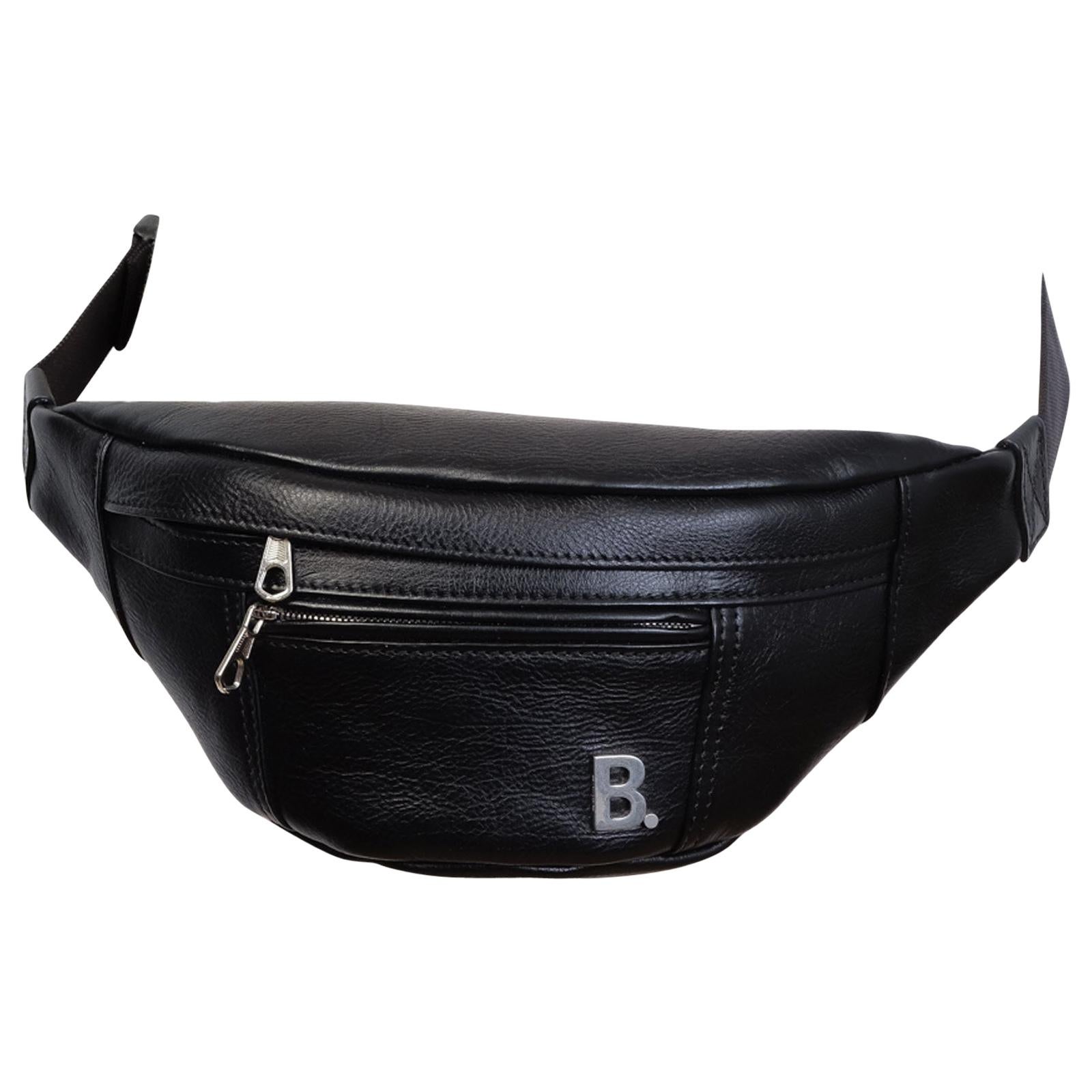 Balenciaga B Logo Plaque Bag Black en vente