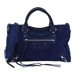 Balenciaga Baby Daim City Classic Studs Bag Suede Medium