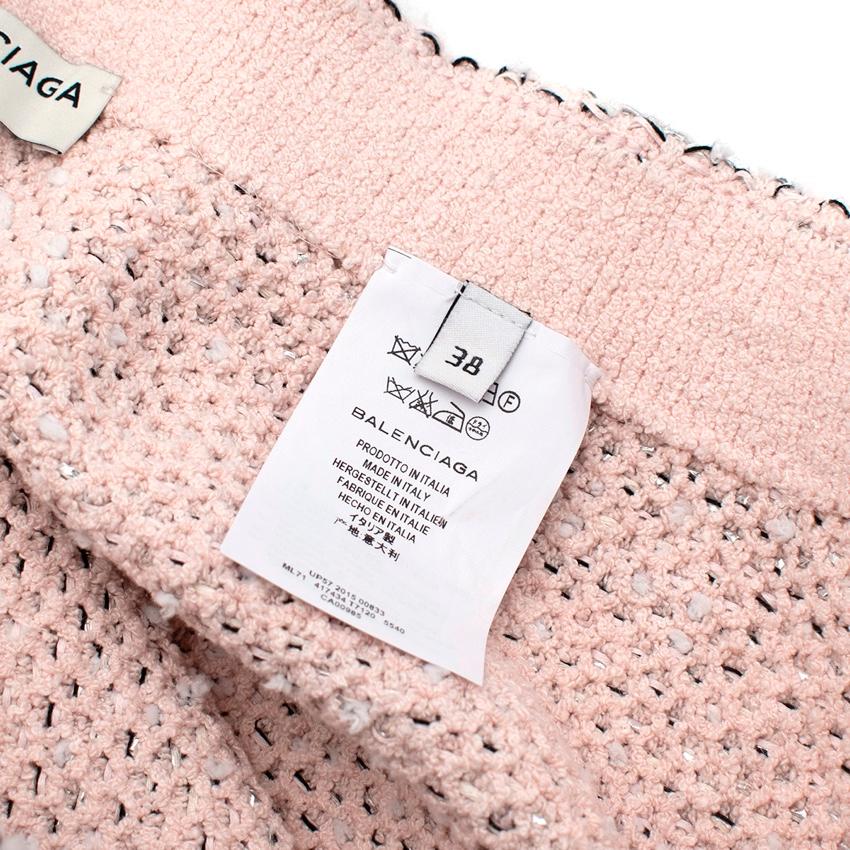 Gray Balenciaga Baby Pink Boucle Tweed Top & Skirt For Sale