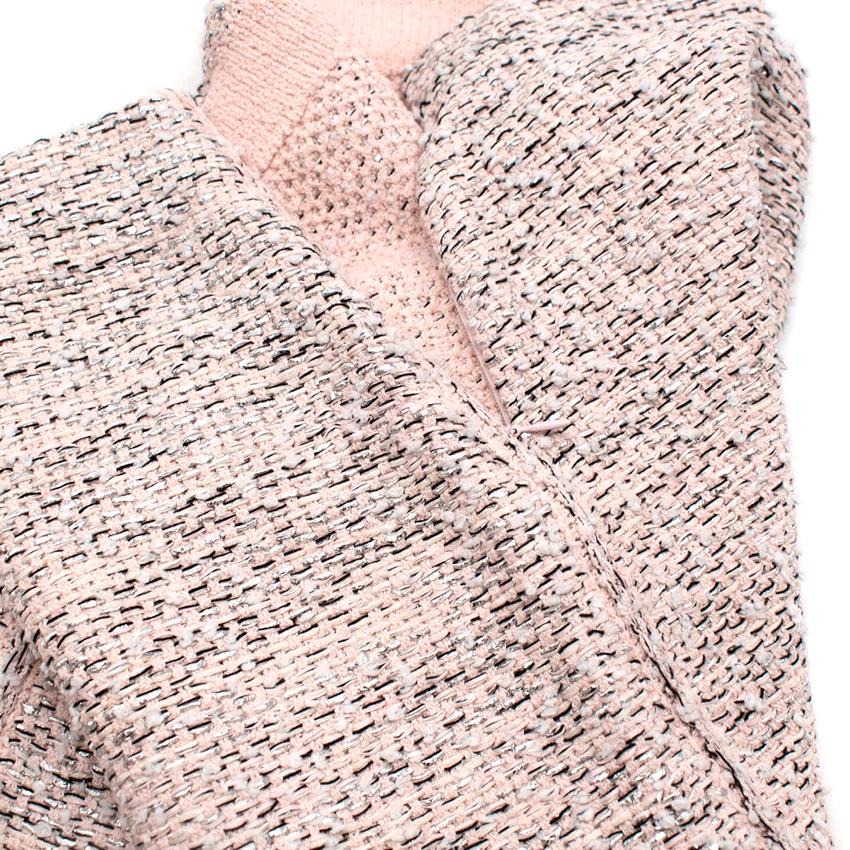 Balenciaga Baby Pink Boucle Tweed Top & Skirt In Excellent Condition For Sale In London, GB