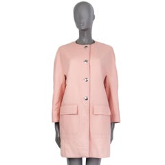 BALENCIAGA baby pink cotton COLLARLESS Coat Jacket 38 S