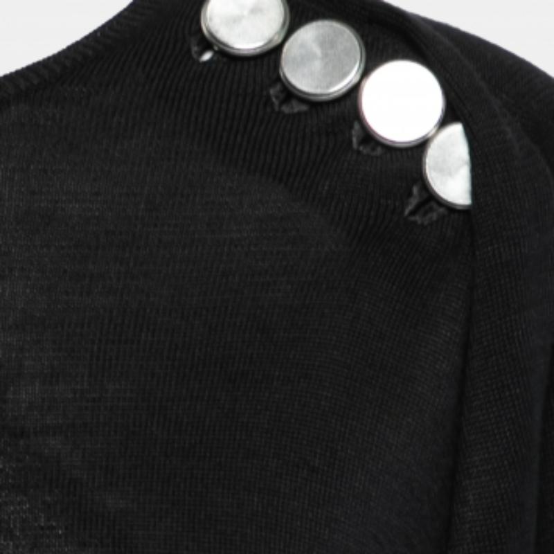 Balenciaga Back Silk Knit Low Back Long Sleeve Dress S For Sale 1