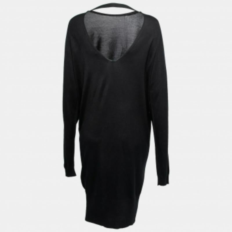 Balenciaga Back Silk Knit Low Back Long Sleeve Dress S For Sale 2