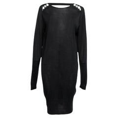 Balenciaga Back Silk Knit Low Back Long Sleeve Dress S