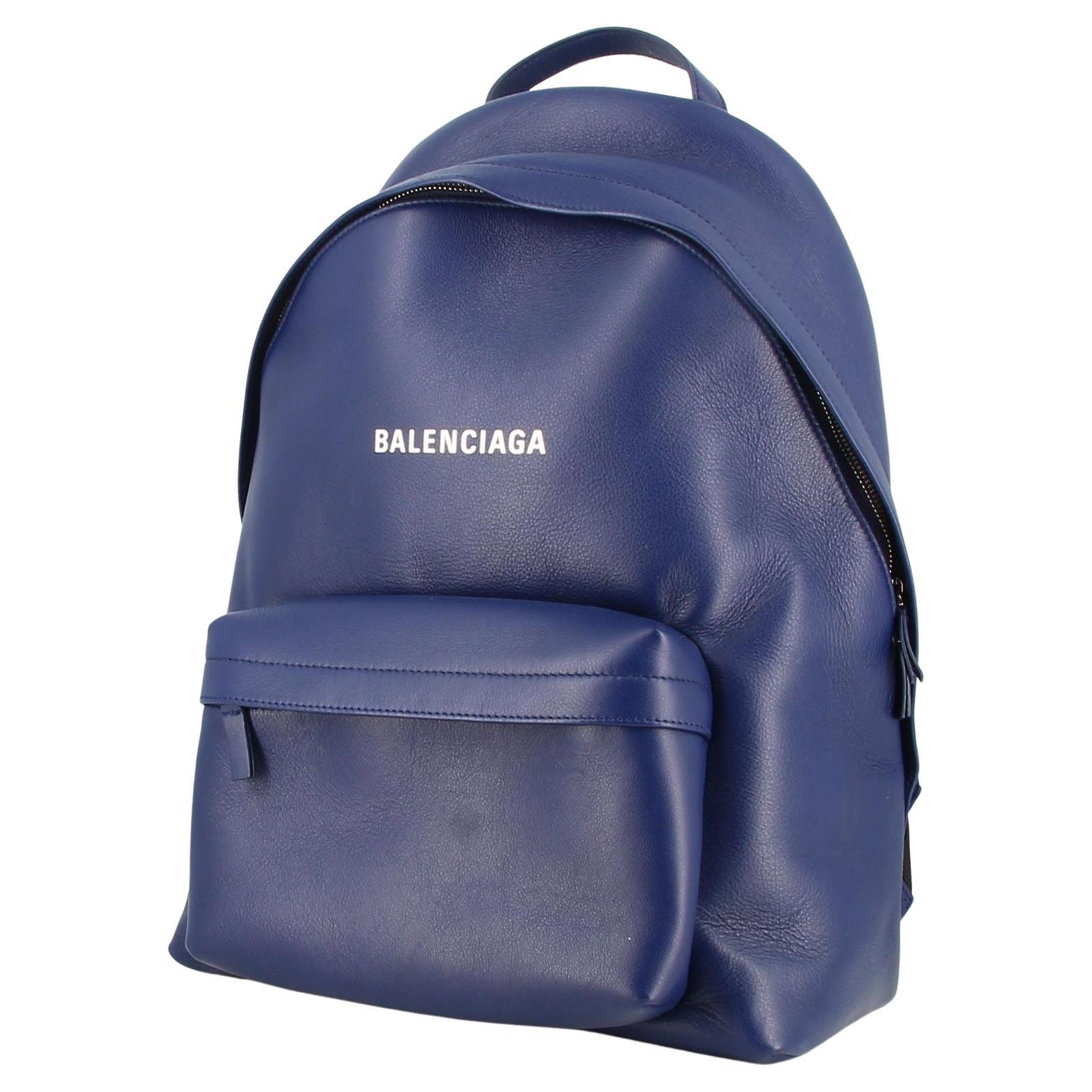 Balenciaga Backpack Blue Leather For Sale at 1stDibs