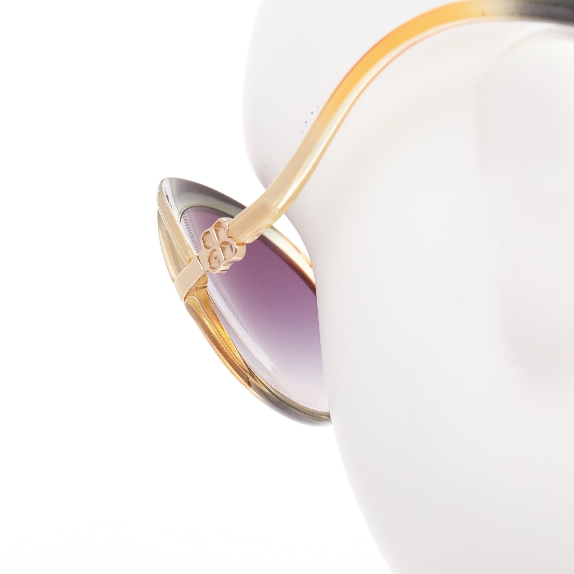 BALENCIAGA BAL0066S green orange BB logo ombre acetate butterfly sunnies For Sale 1