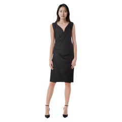 Balenciaga Balenciaga Black Dress Black V Draped Neck Dress Size M