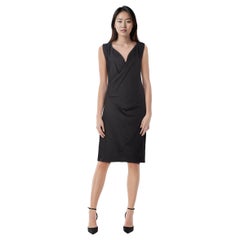 Balenciaga Balenciaga Black Dress Black V Draped Neck Dress Size M