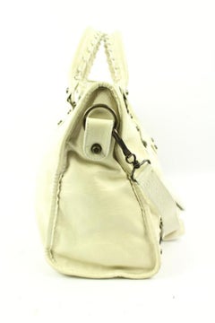 Balenciaga Balsl06 Medium City White Leather Satchel