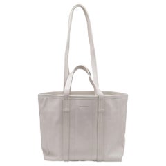Balenciaga Barbes East West Shopper in White Leather